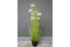 Artificial Grass With White Flowers