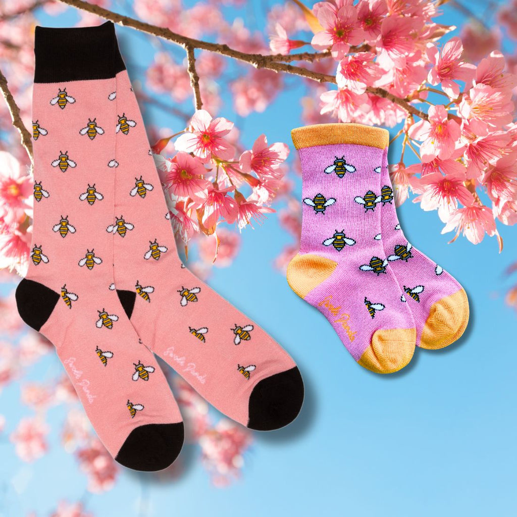 Bumblebee Matching Bamboo Socks (Adult & Child) UK 7-11 (US 8-12 EU 40-47)