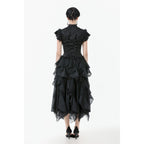 Dark in Love Seraphine Lace Shoulder Goth Top