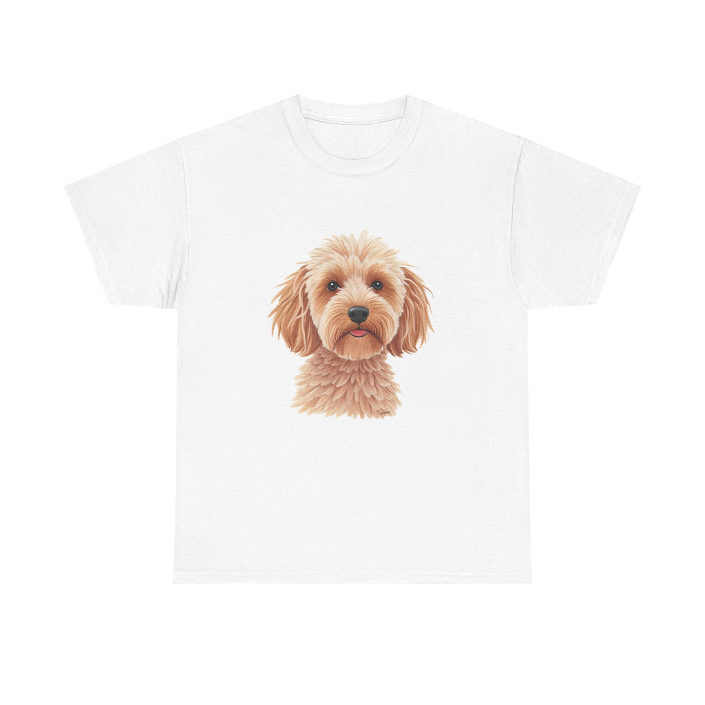 Light Cockapoo Printed T-Shirt 100% Cotton Novelty Cute Dog Tee Gift White