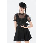 Dark In Love Victoria Black Lace Bow Mini Handbag