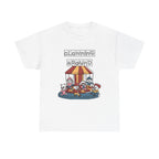 Clowning Around Novelty Printed T-Shirt 100% Cotton Weird Clown Merry Go Round Halloween Tee White