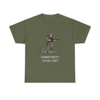 Respect The Vet Printed T-Shirt 100% Cotton Novelty Army Soldier Veteran Tee Military Green