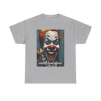 Happy Halloween Clown Novelty Printed T-Shirt 100% Cotton Scary Halloween Tee Sport Grey