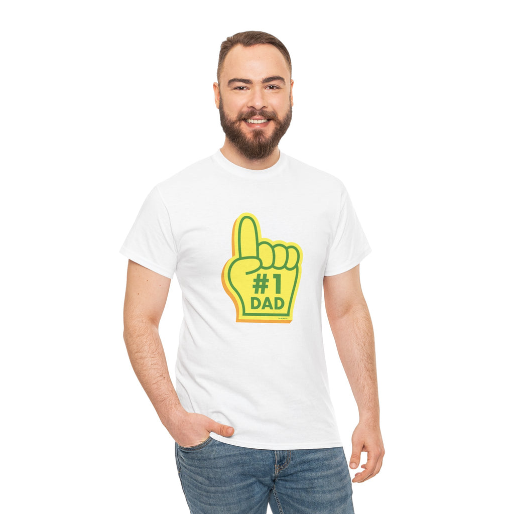 Novelty #1 Dad Hand Printed T-Shirt 100% Cotton Retro Dad Tee Birthday Father's Day Gift