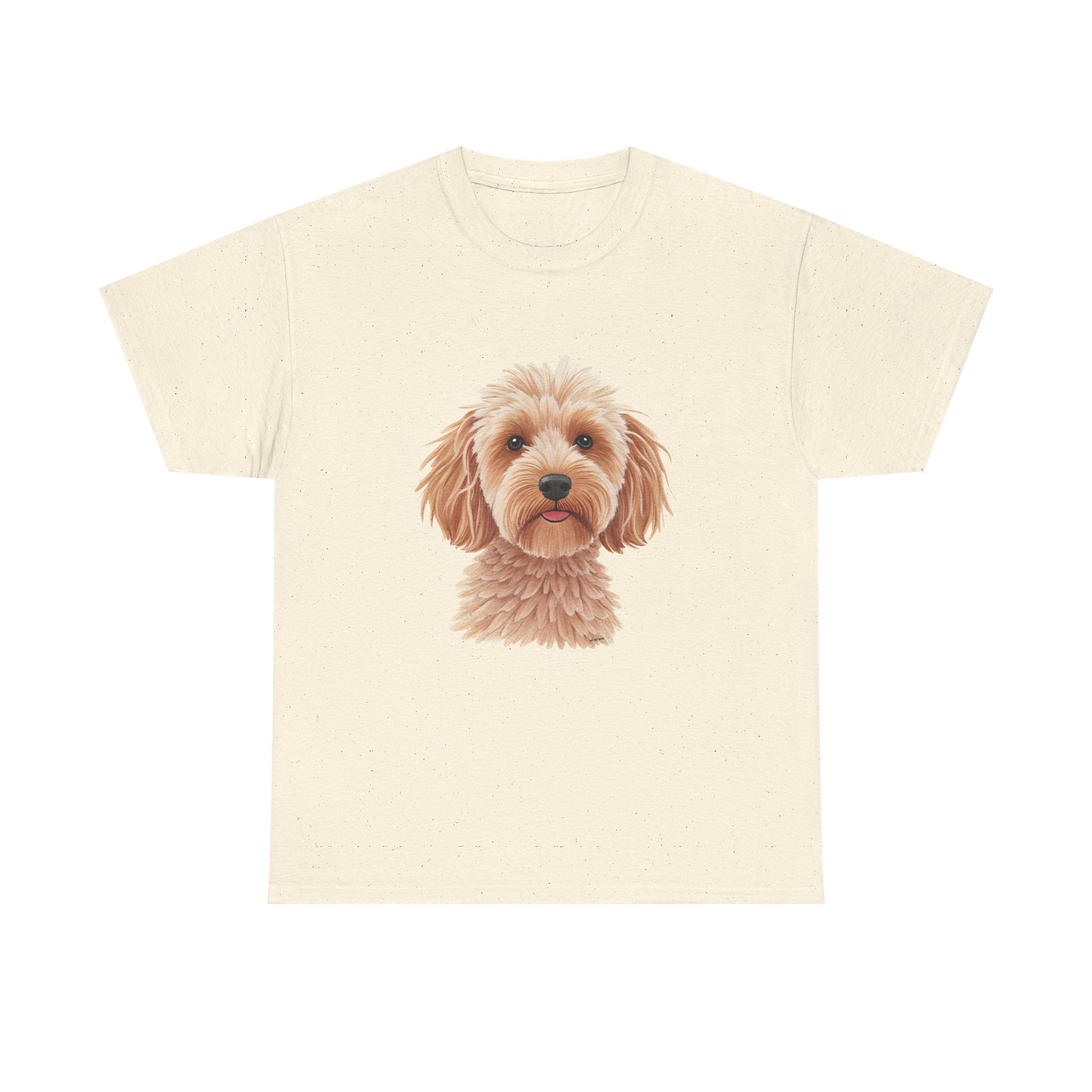 Light Cockapoo Printed T-Shirt 100% Cotton Novelty Cute Dog Tee Gift Natural