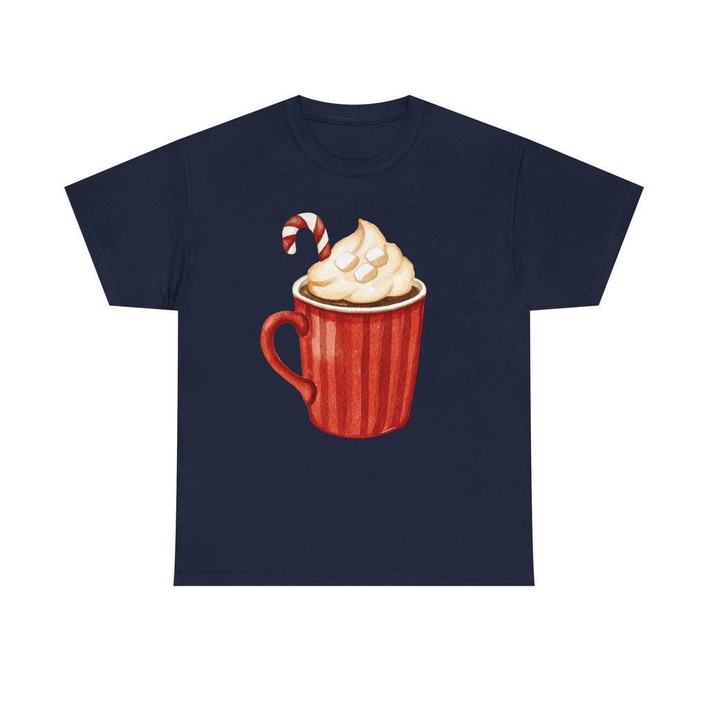 Giant Christmas Latte Printed T-Shirt 100% Cotton Novelty Coffee Xmas Tee Gift Navy