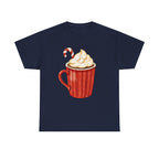 Giant Christmas Latte Printed T-Shirt 100% Cotton Novelty Coffee Xmas Tee Gift Navy