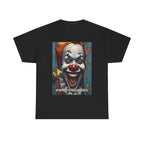 Happy Halloween Clown Novelty Printed T-Shirt 100% Cotton Scary Halloween Tee Black