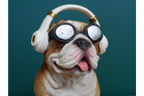 Dog With Headphones