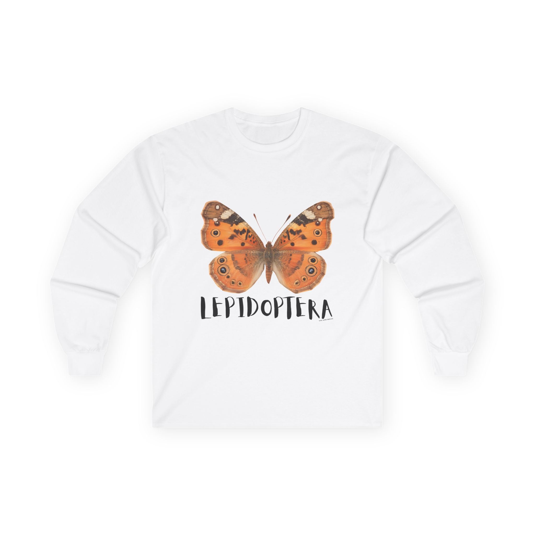 Lepidoptera Butterfly Long Sleeve Tee 100% Cotton Retro Insect Order T-Shirt Gift White