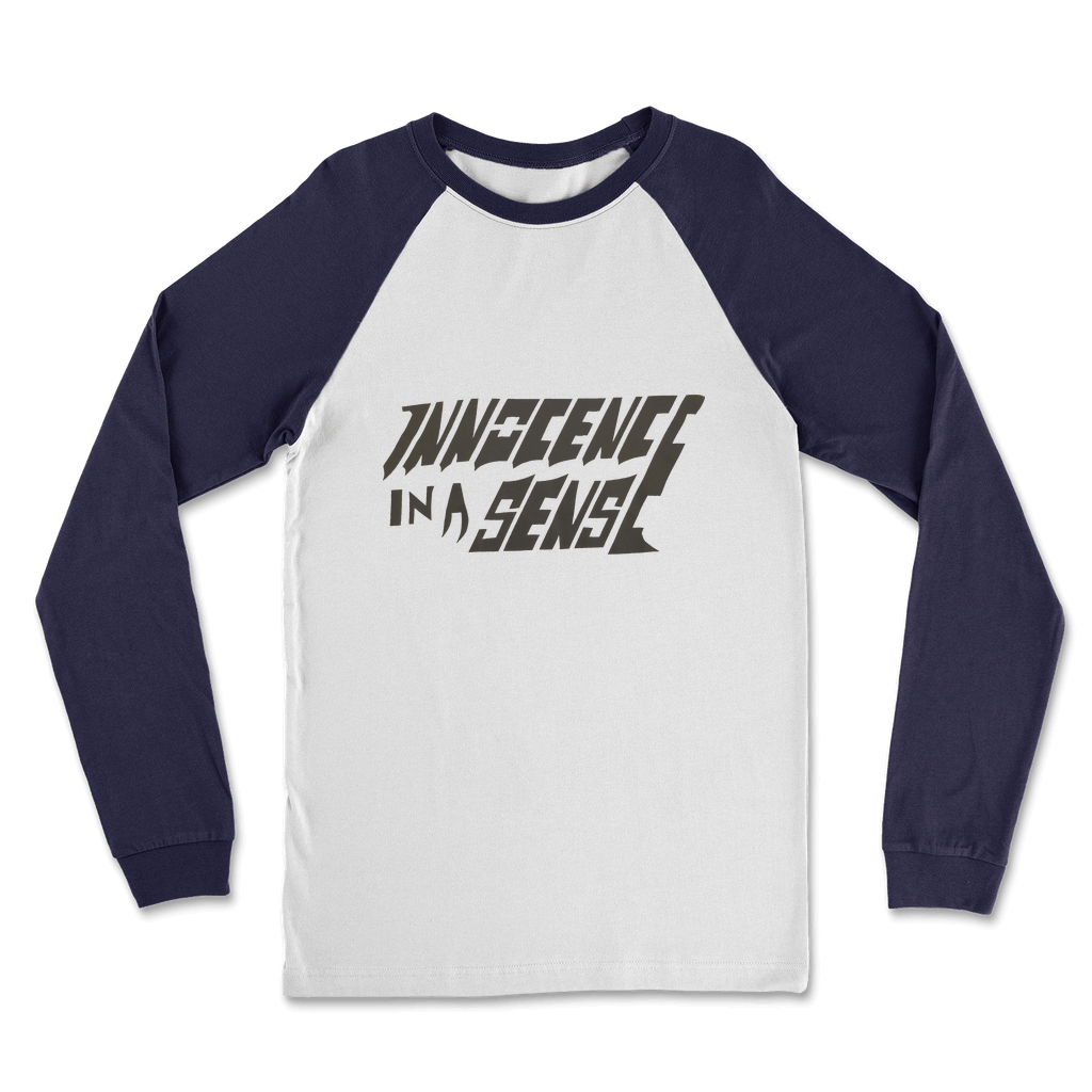 Innocence Women's Classic Raglan Long Sleeve Shirt White Navy Unisex