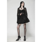Dark in Love Greta Dark Mystique Gothic Lace-Up Mesh Dress