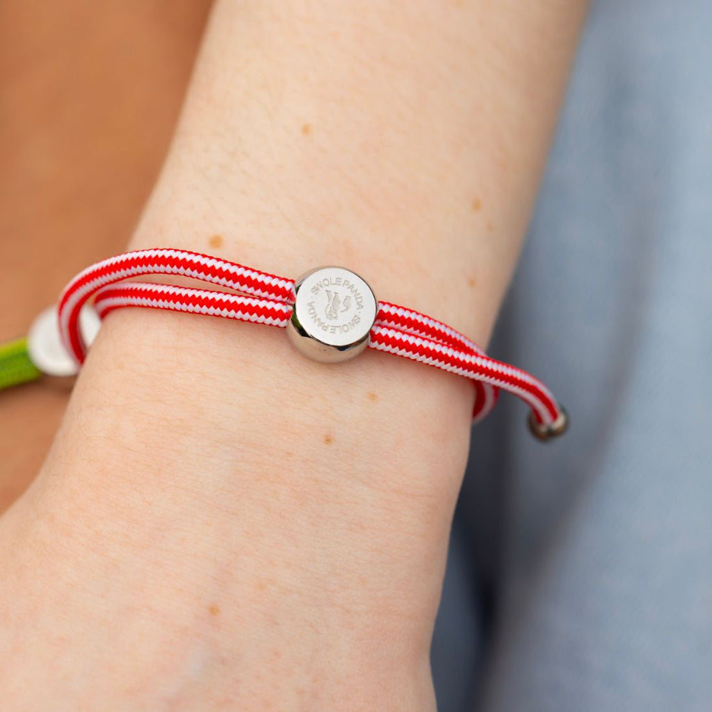Rope Bracelet - Red & White Stripe
