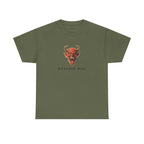 Memento Mori Devil Printed T-Shirt 100% Cotton Halloween Scary Satan Tee Gift Military Green
