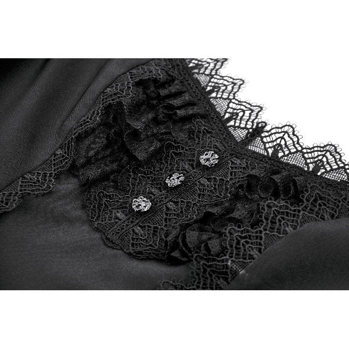 Dark in Love Gothic Lace Square-Neck Puff Sleeve Dress