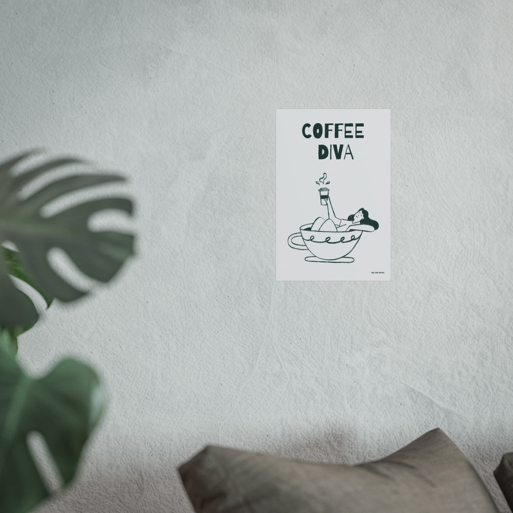 Coffee Diva Fine Art Poster Print 8" x 12" (Vertical) Matte
