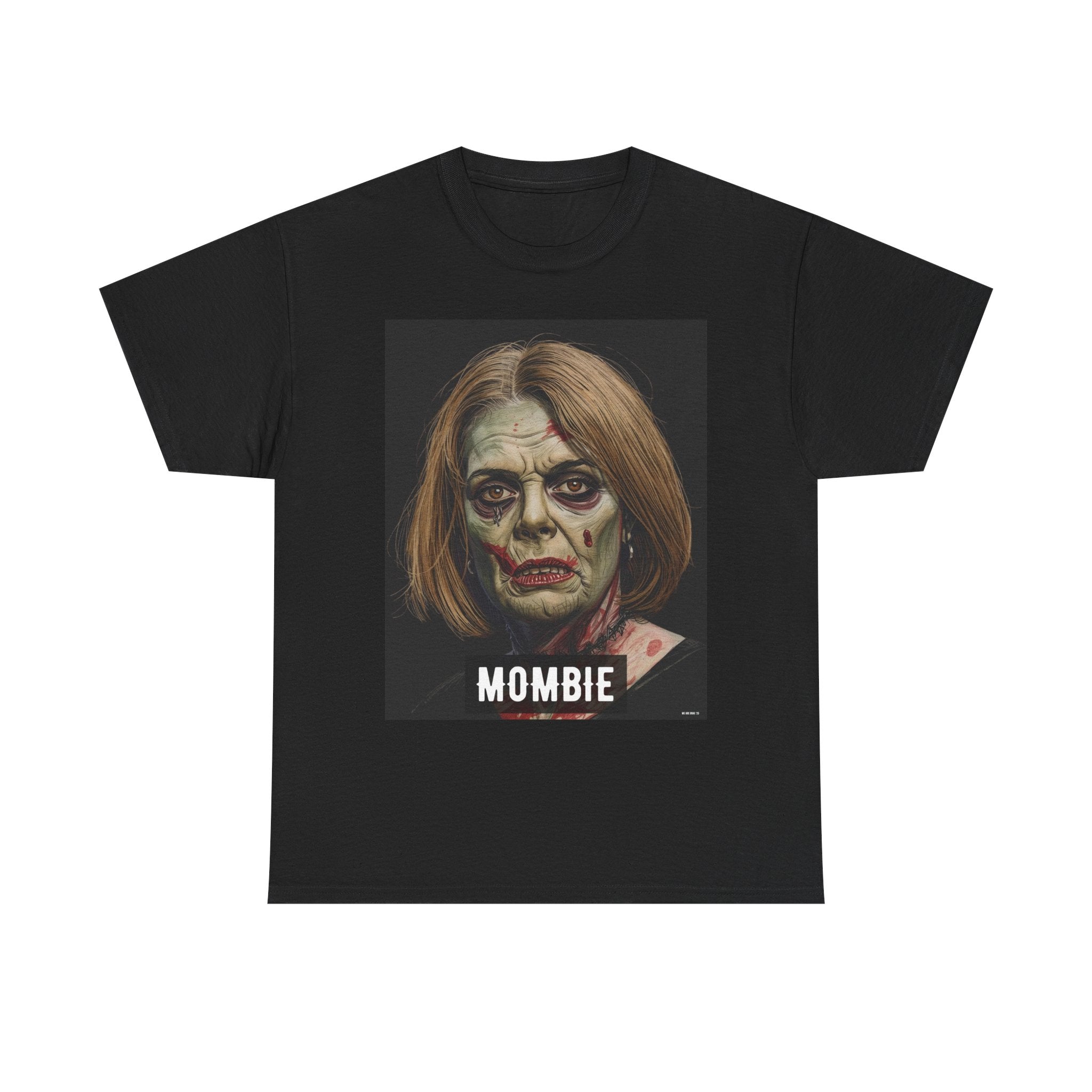 Mombie Halloween Printed T-Shirt 100% Cotton Scary Novelty Mom Zombie Tee Black