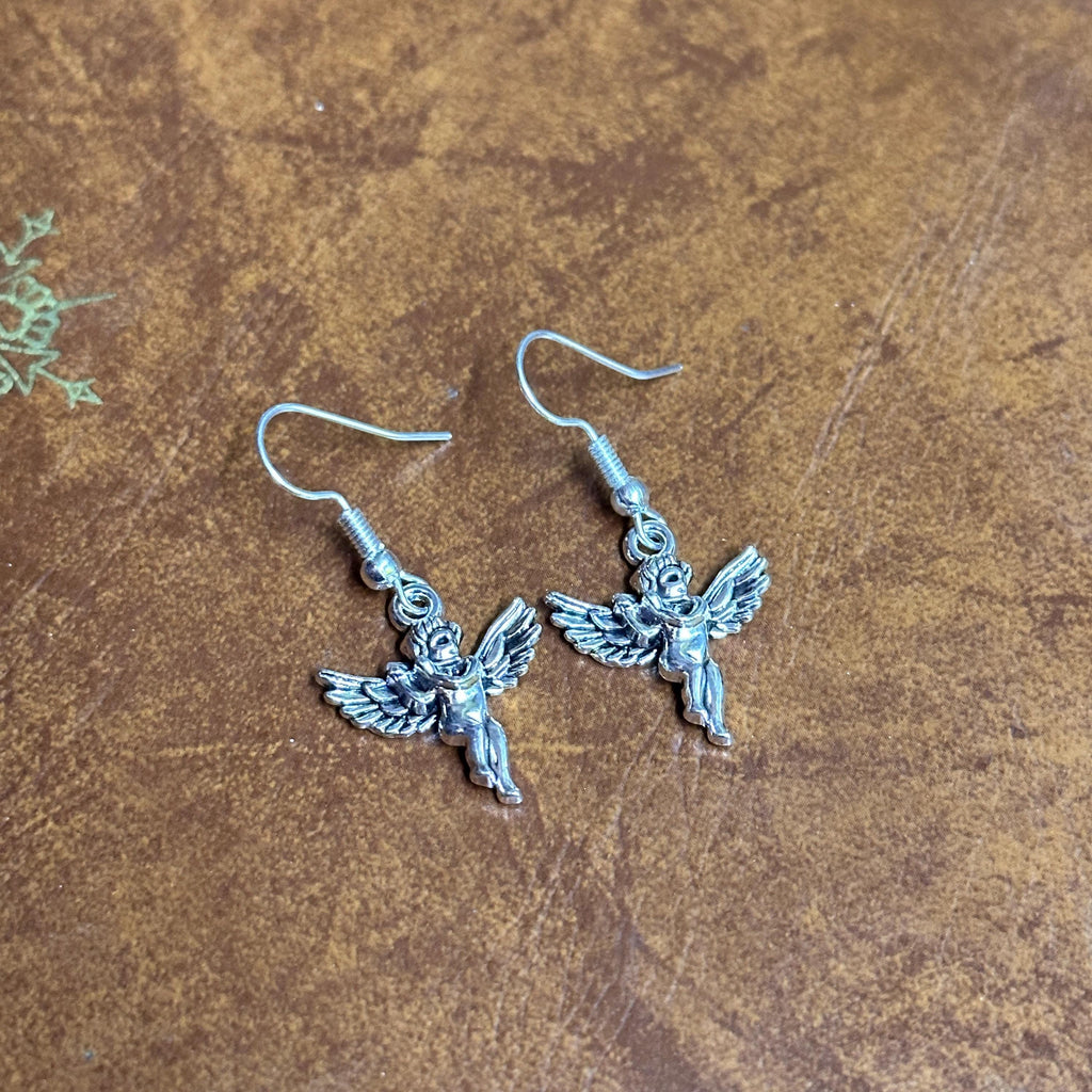 Flying Fairy Charm Drop Earrings