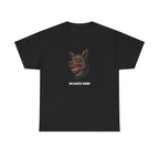 Halloween Hound Printed T-Shirt 100% Cotton Novelty Scary Halloween Dog Tee Black