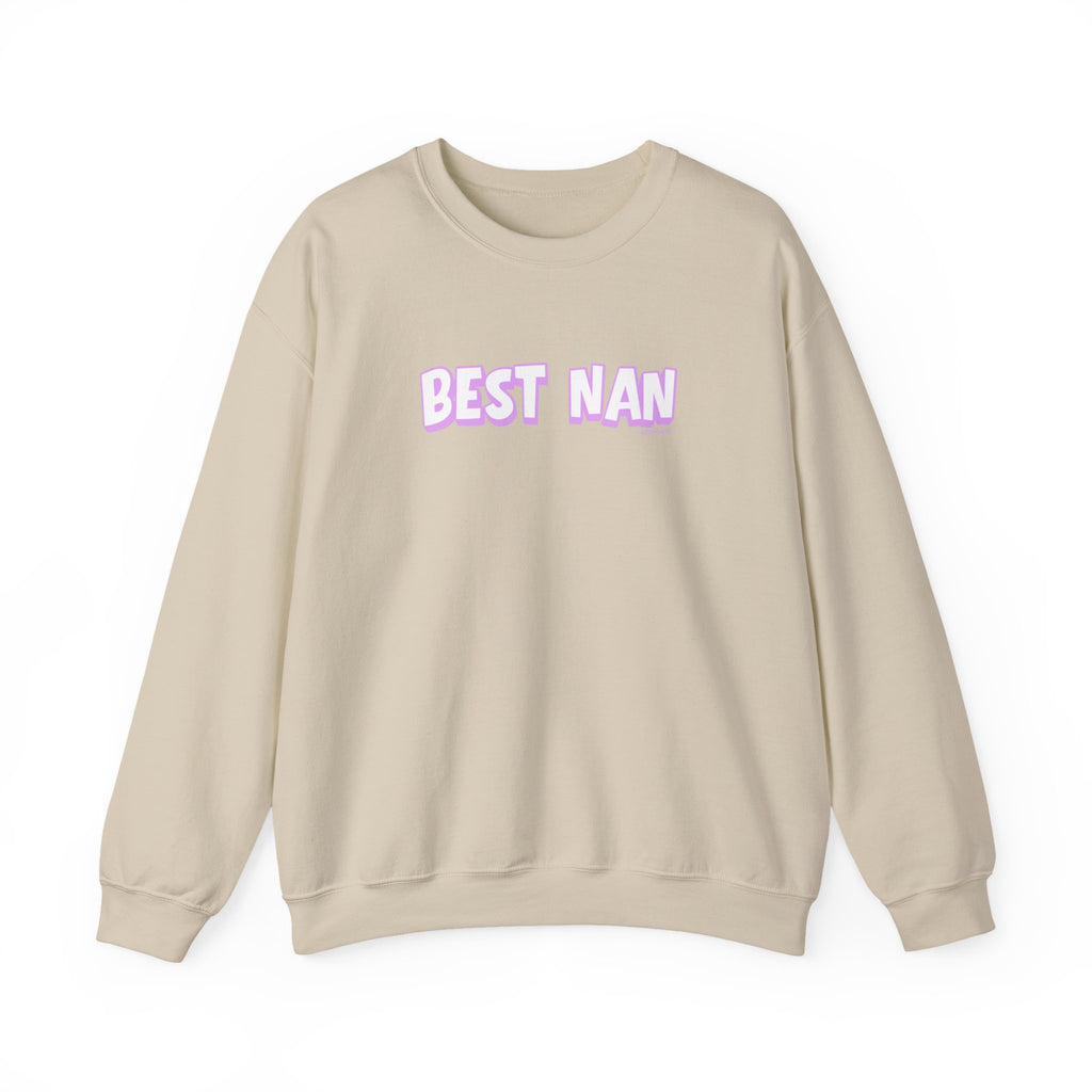 Best Nan Printed Crewneck Sweatshirt Pullover Retro 3D Nannan Grandma Granny Gift Sand