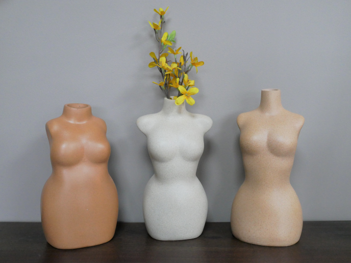 Set Of 3 Body Vases