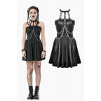 Dark in Love Valentina Red Velvet Mesh Panel Goth Dress
