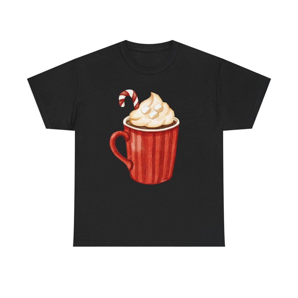 Giant Christmas Latte Printed T-Shirt 100% Cotton Novelty Coffee Xmas Tee Gift Black