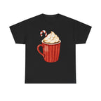 Giant Christmas Latte Printed T-Shirt 100% Cotton Novelty Coffee Xmas Tee Gift Black