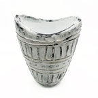 Wide Neck Shaped Dry Flowers Vase - Cream 22cm