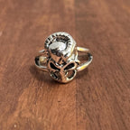 Sci-fi Gothic Alien Snake Skull Statement Ring Silver Tone Halloween Ring - Various Sizes