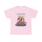 Clowning Around Novelty Printed T-Shirt 100% Cotton Weird Clown Merry Go Round Halloween Tee Light Pink