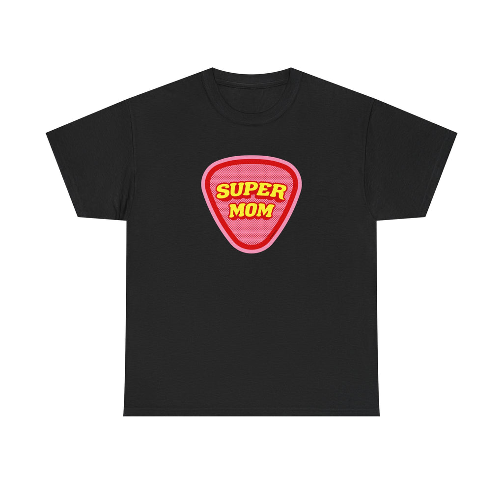 Super Mom Printed T-Shirt 100% Cotton Novelty Mum Mom Tee Birthday Mother's Day Gift Black