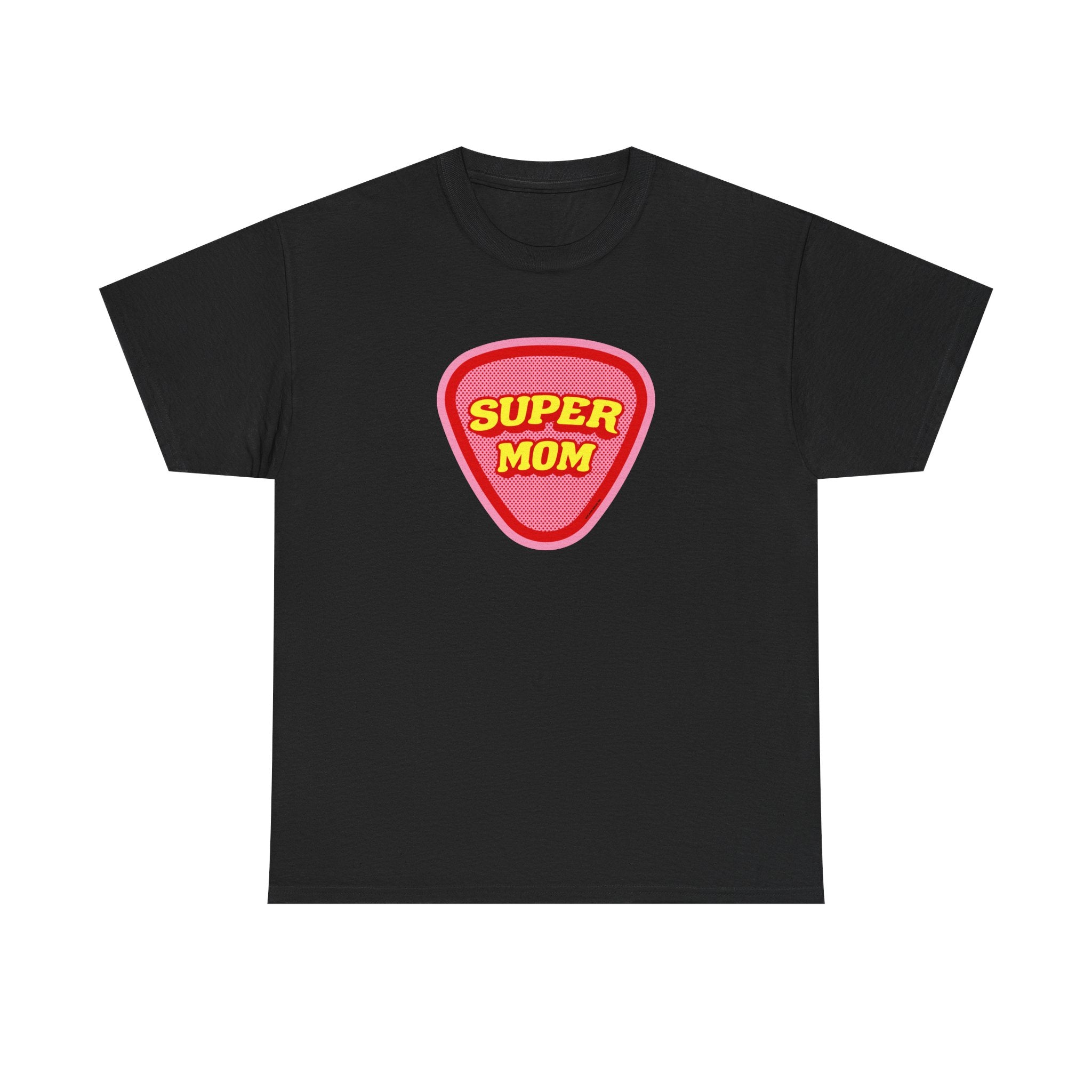 Super Mom Printed T-Shirt 100% Cotton Novelty Mum Mom Tee Birthday Mother's Day Gift Black
