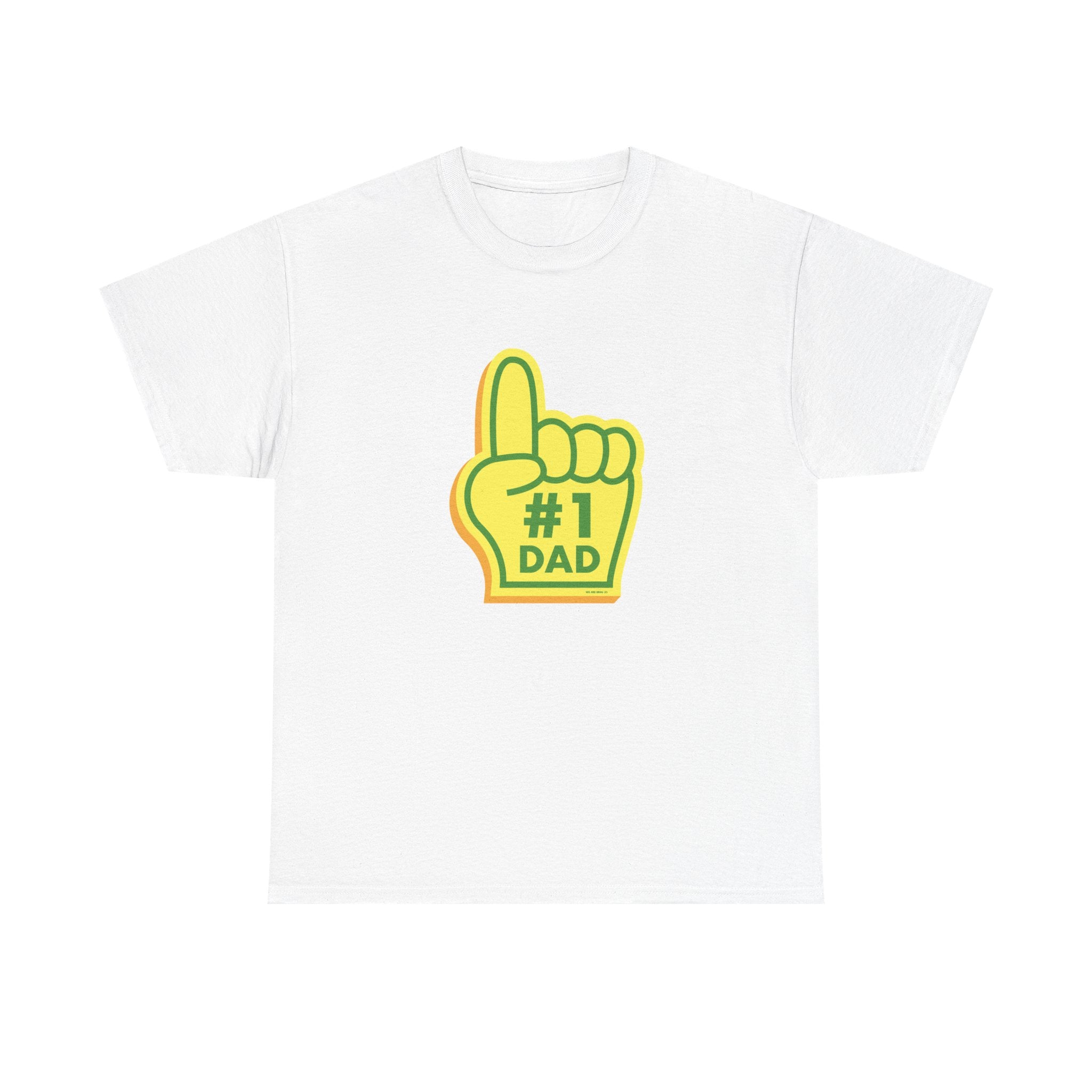 Novelty #1 Dad Hand Printed T-Shirt 100% Cotton Retro Dad Tee Birthday Father's Day Gift White