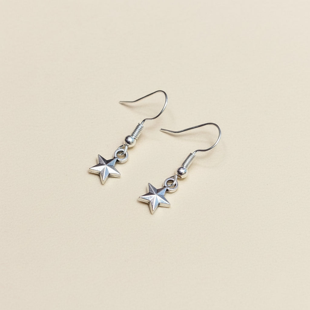 Moon Shell Charm Drop Earrings