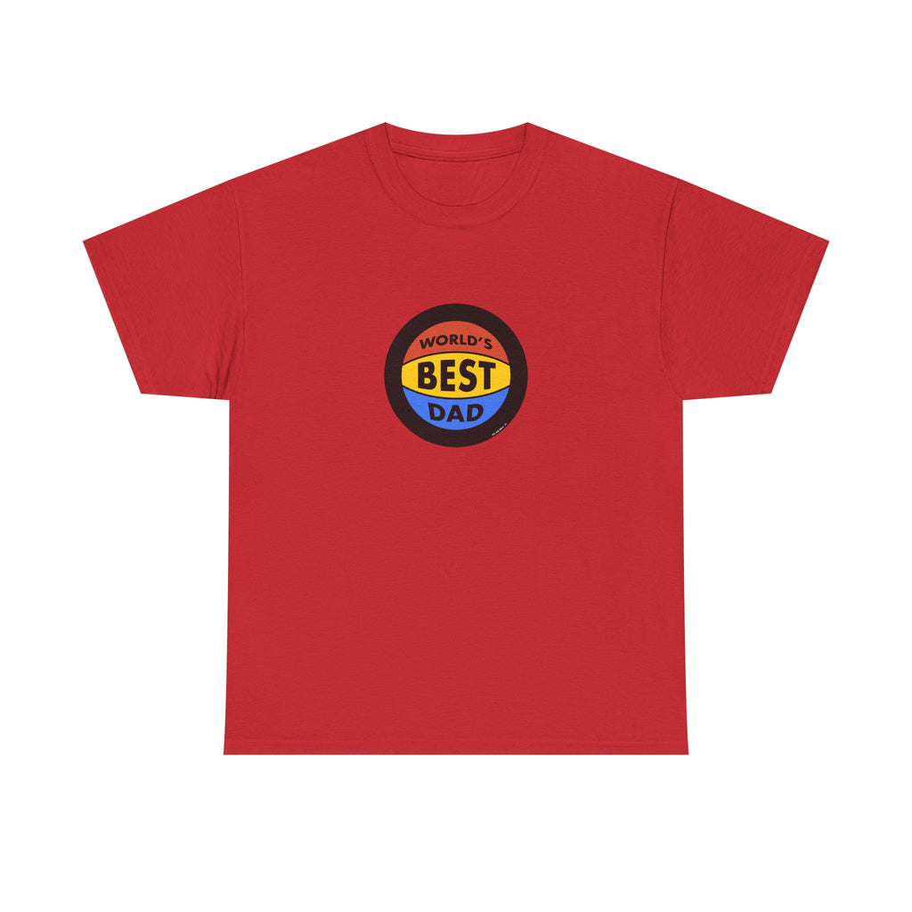 World's Best Dad Basketball Printed T-Shirt 100% Cotton Novelty Dad Tee Birthday Father's Day Gift Red