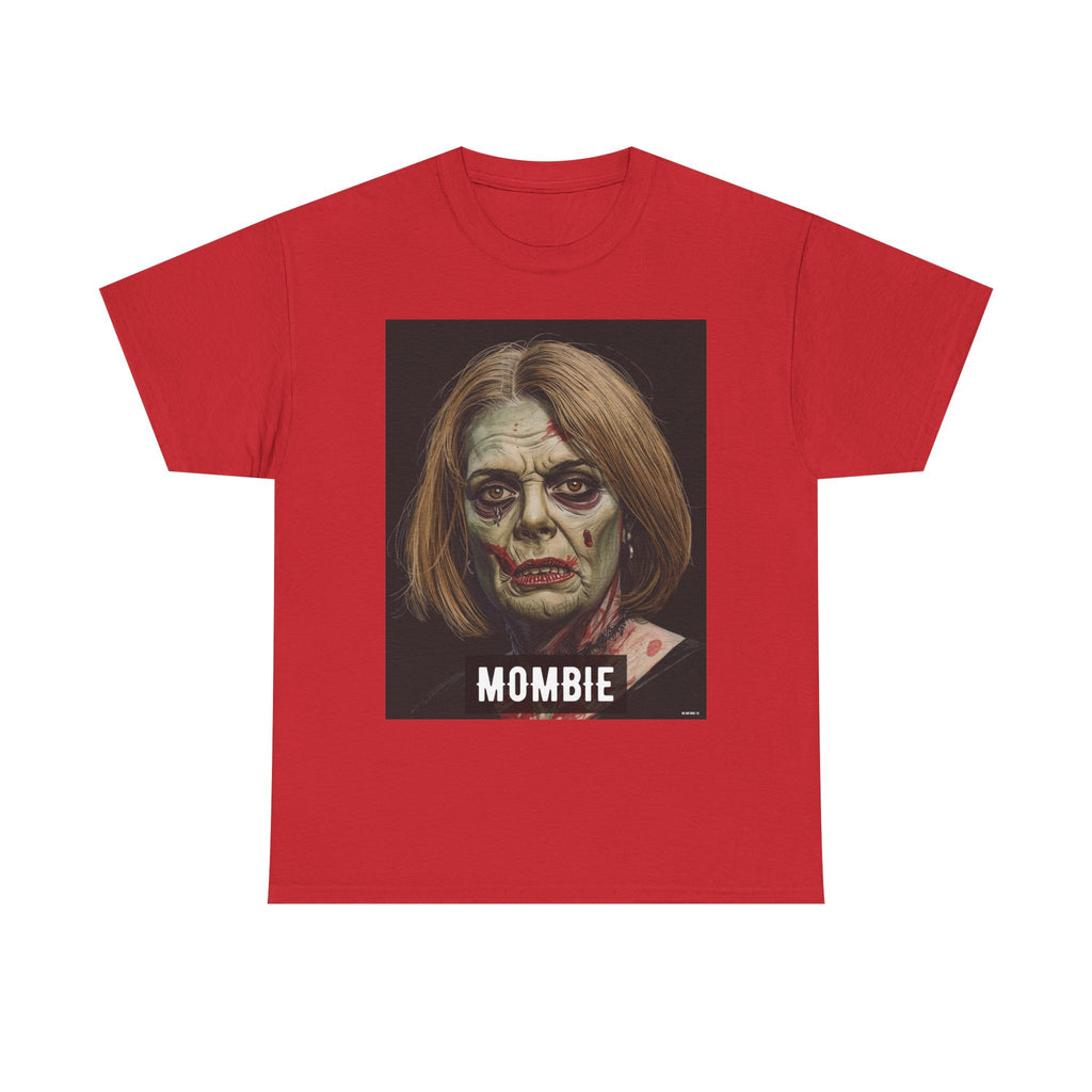 Mombie Halloween Printed T-Shirt 100% Cotton Scary Novelty Mom Zombie Tee Red