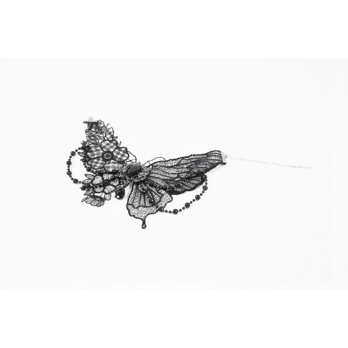 Dark in Love Lysandra Butterfly Lace Beaded Collar