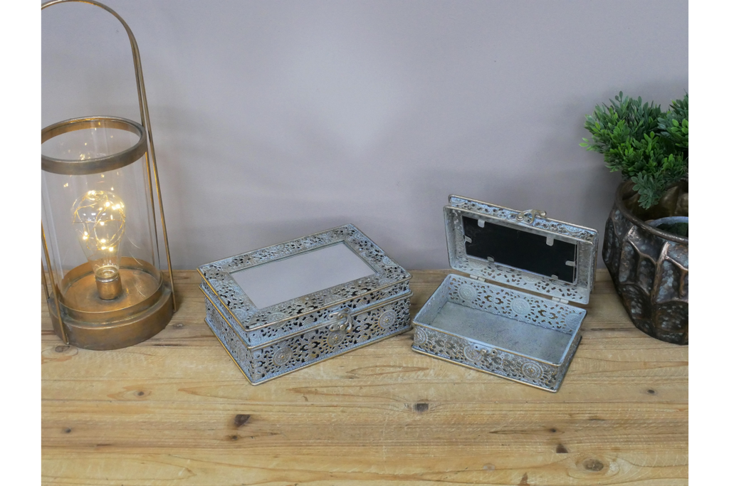 Set Of 2 Mirrored Boxes