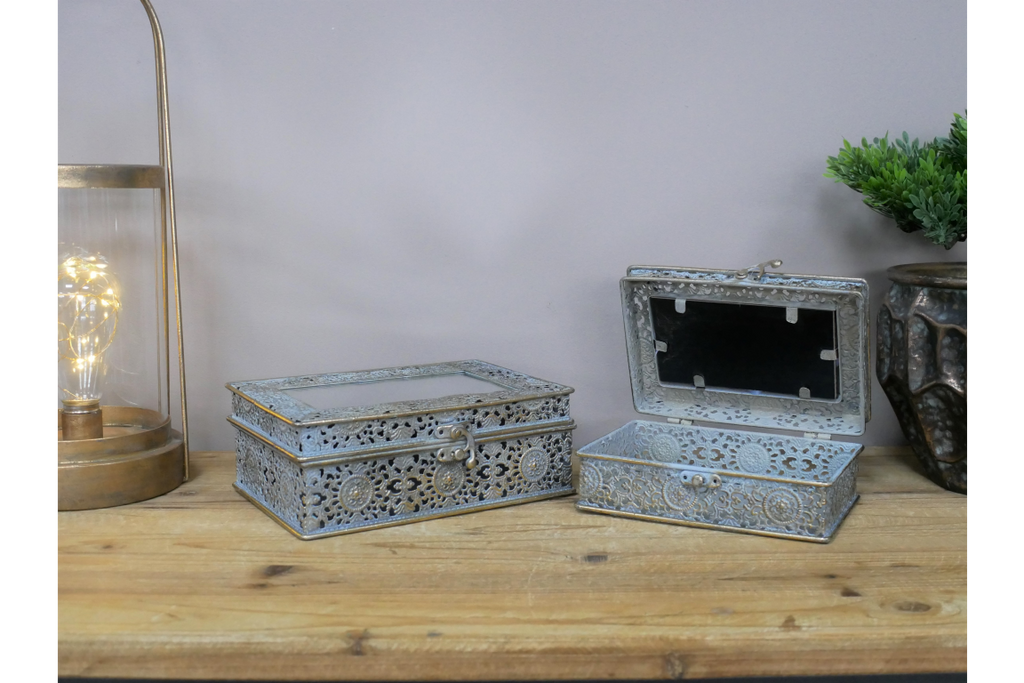 Set Of 2 Mirrored Boxes