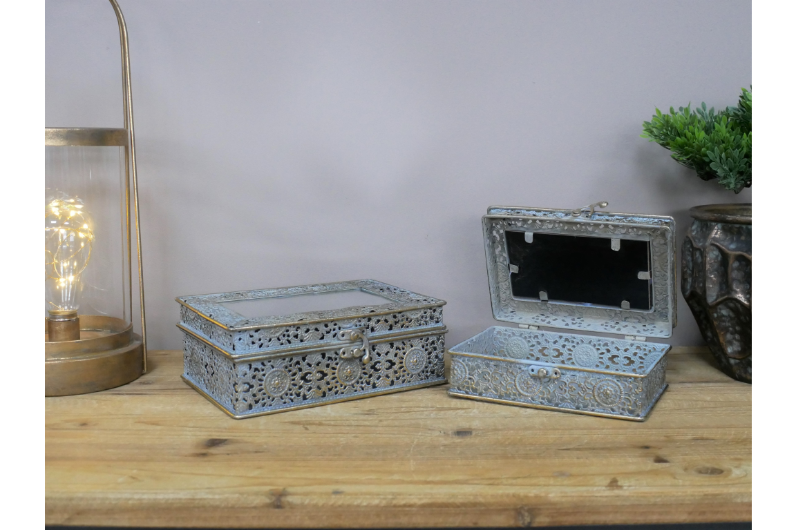 Set Of 2 Mirrored Boxes