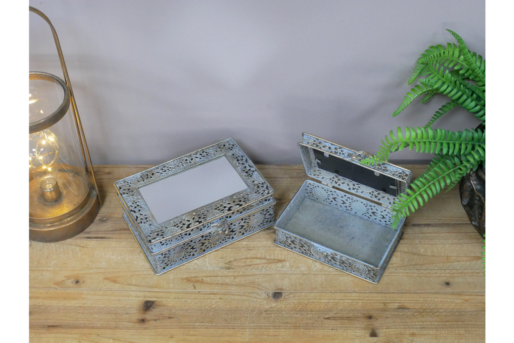 Set Of 2 Mirrored Boxes