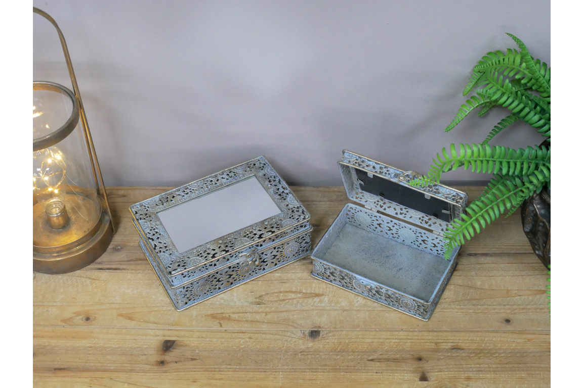 Set Of 2 Mirrored Boxes