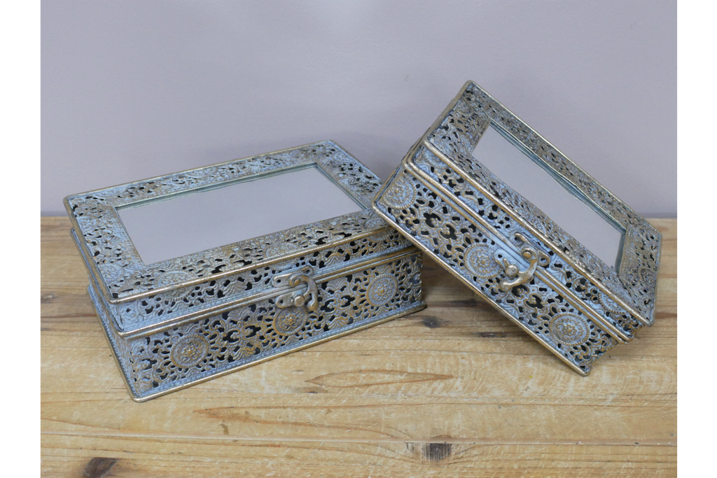 Set Of 2 Mirrored Boxes