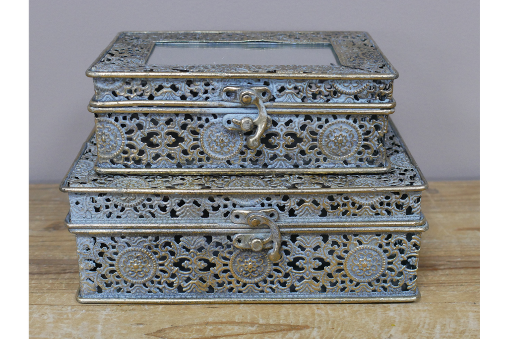 Set Of 2 Mirrored Boxes