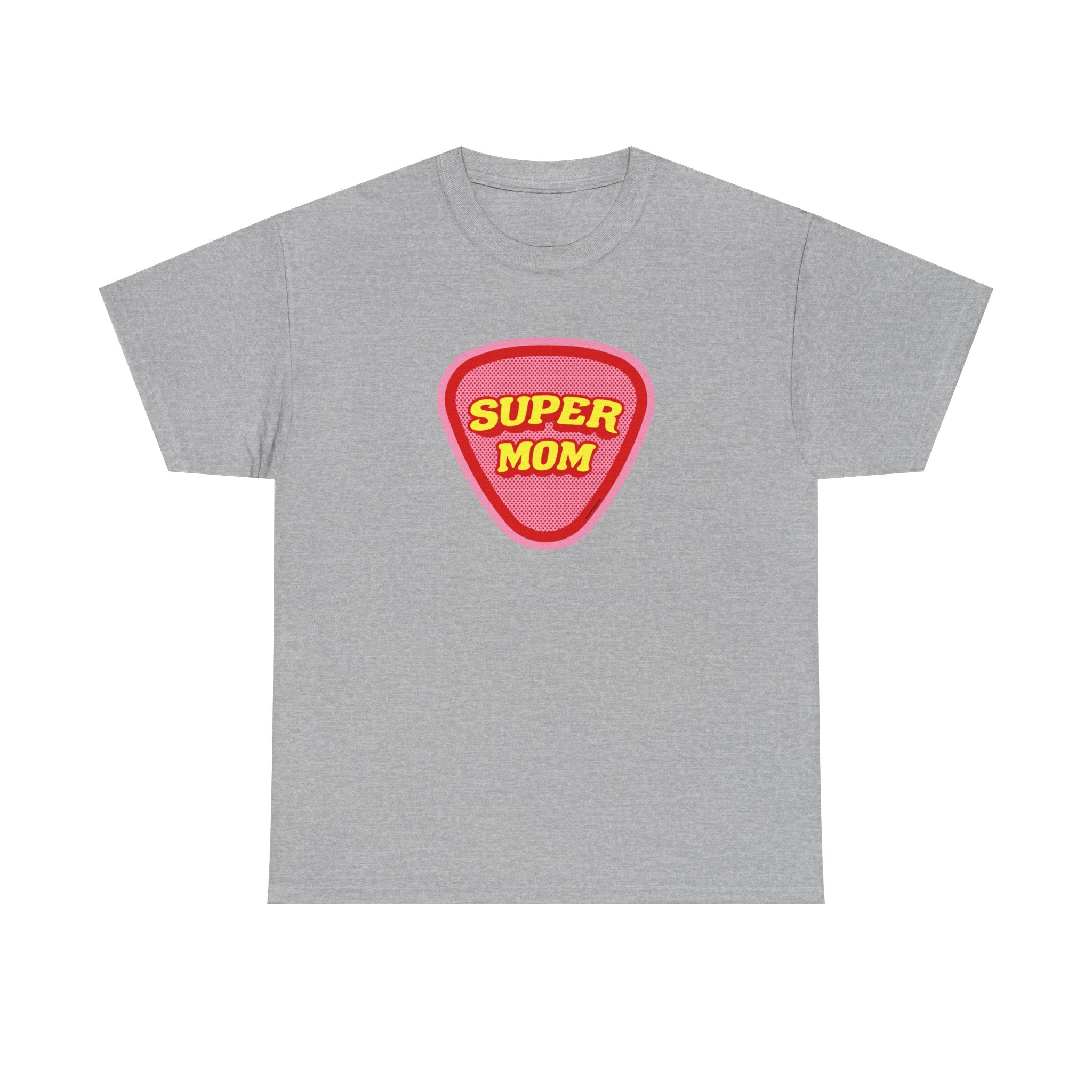 Super Mom Printed T-Shirt 100% Cotton Novelty Mum Mom Tee Birthday Mother's Day Gift Sport Grey