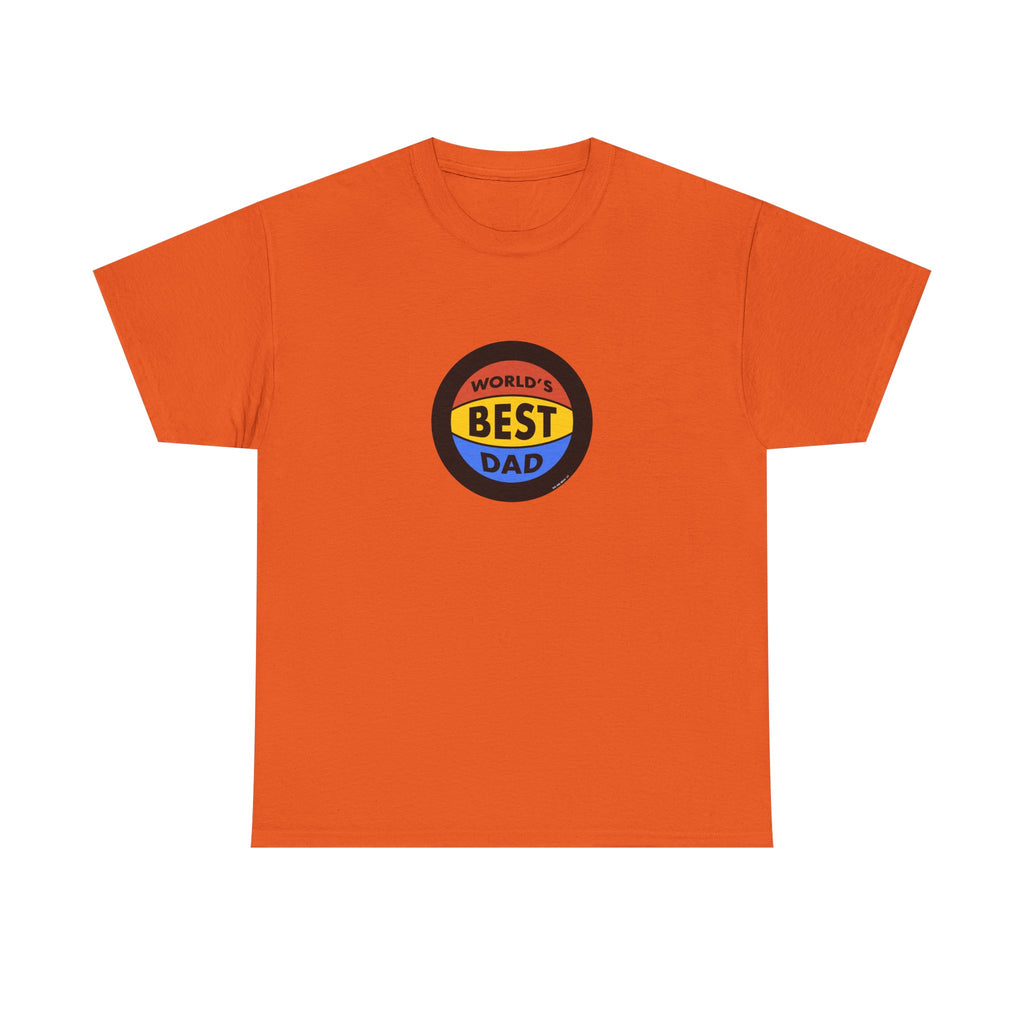 World's Best Dad Basketball Printed T-Shirt 100% Cotton Novelty Dad Tee Birthday Father's Day Gift Orange