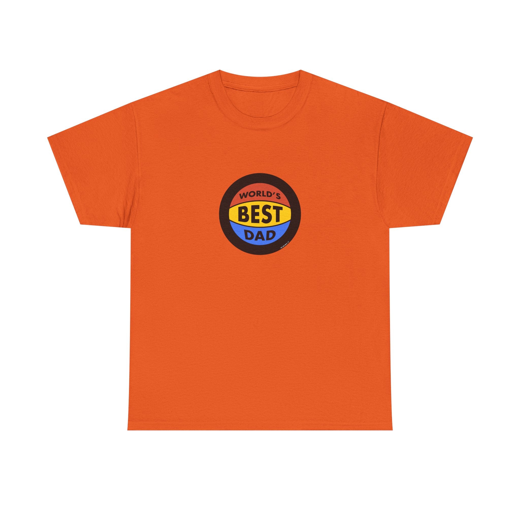 World's Best Dad Basketball Printed T-Shirt 100% Cotton Novelty Dad Tee Birthday Father's Day Gift Orange