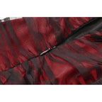 Dark in Love Lilith Red & Black Mesh Panel Goth Gown